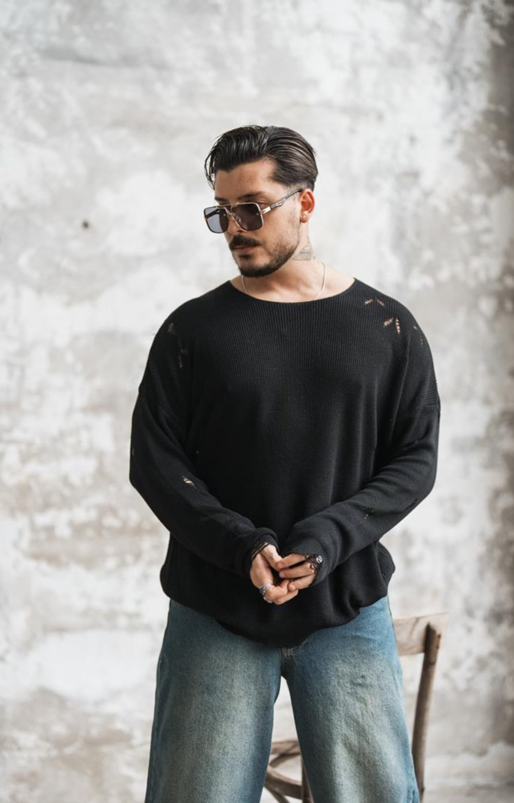 Knitwear oversized shirt - 0064