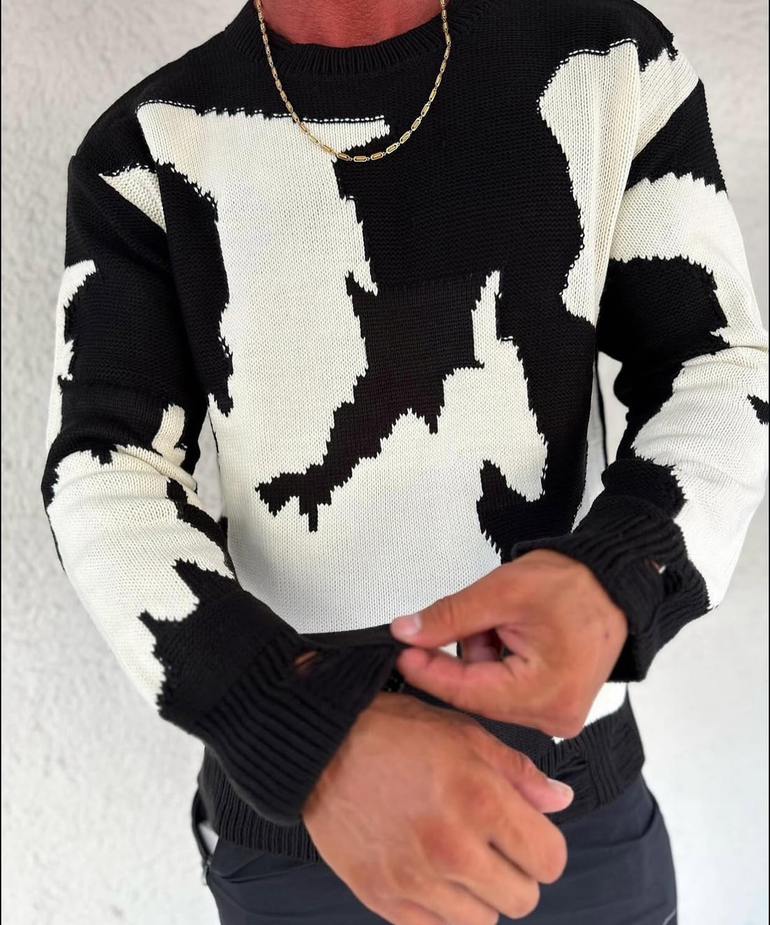 Knitwear oversized shirt - cow  0059