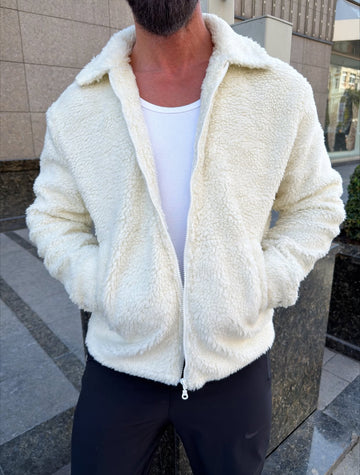 Plush jacket  - off-white  0085