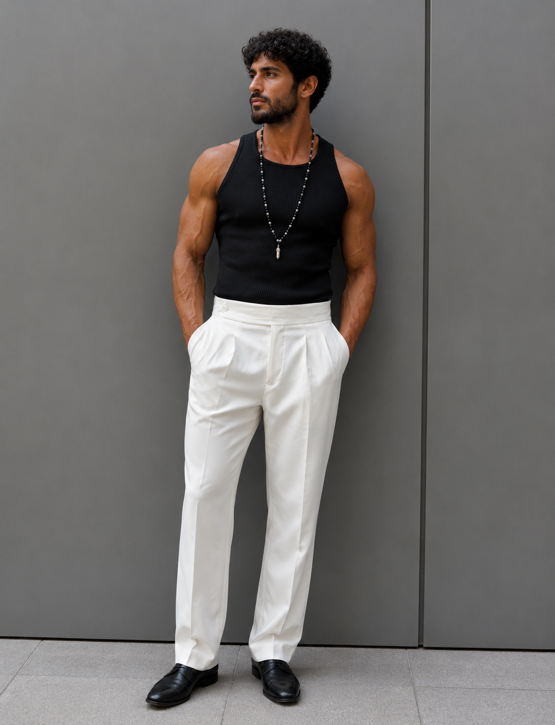 Cotton -Lycra  tanktop - Balck 0039