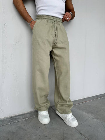 Relaxed Drawstring Gabrdine Pants – oiled /  0143