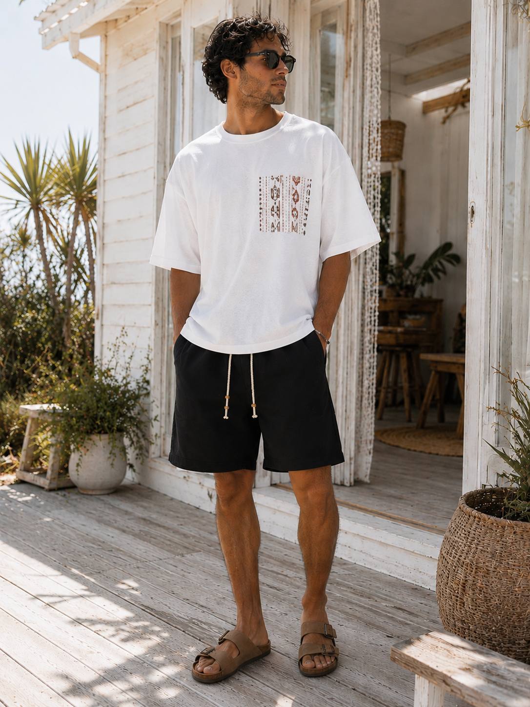 Gabardine Relaxed-fit shorts /0226/ black