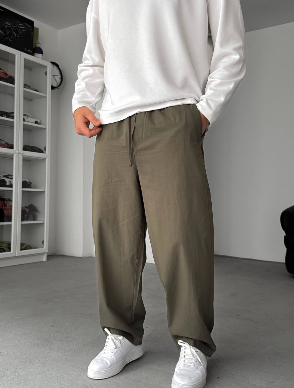 Relaxed Drawstring Summer Pants – Light brown 0125