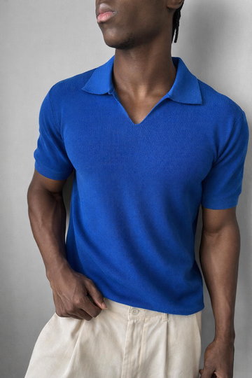Premium Knit Polo – Royal Blue - 0206