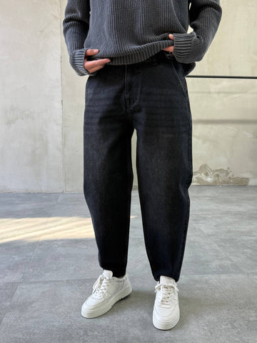 Relaxed Fit Washed Jeans / black Washed Edition - mom fit 3289 - k26