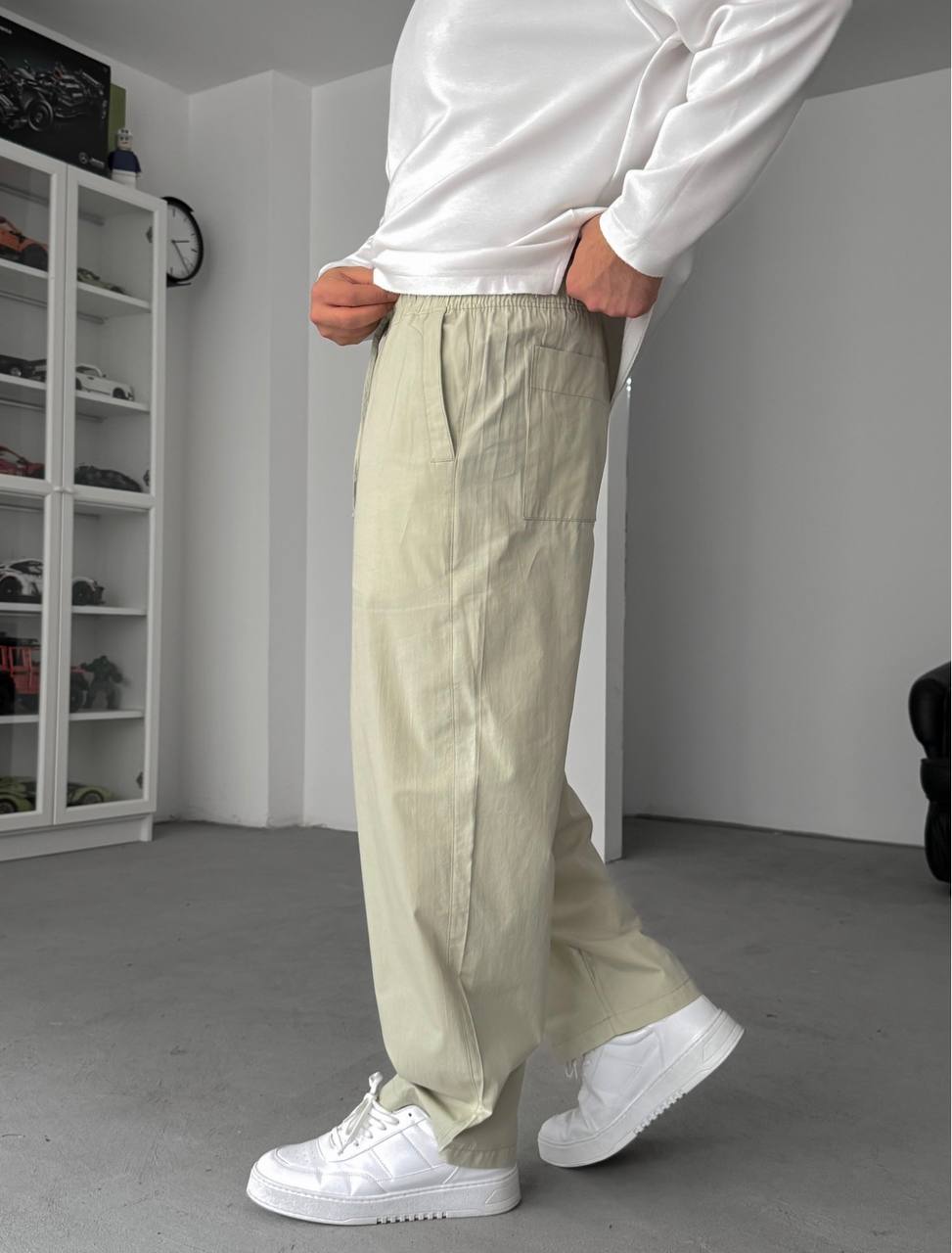 Relaxed Drawstring Summer Pants – Light Beige 0125