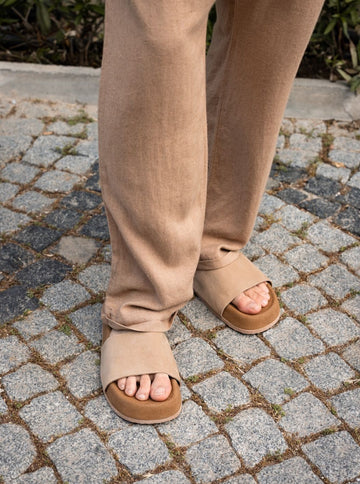 100% Leather sandals - brown 009