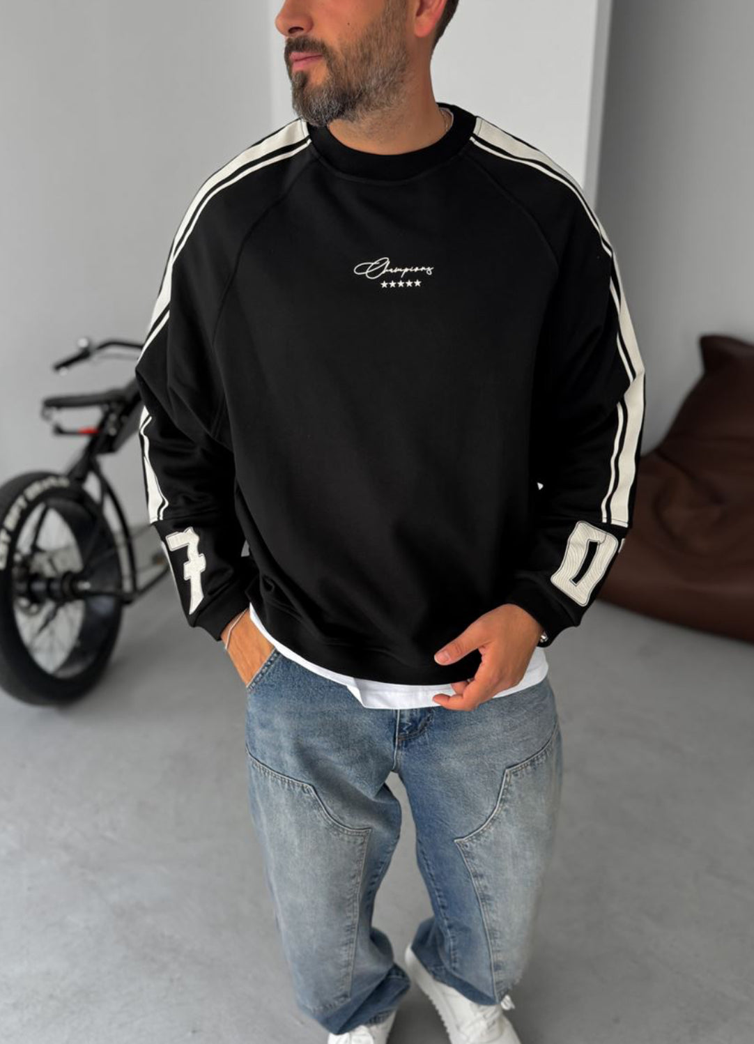 Cotton- sweatshirt / Balck 0052