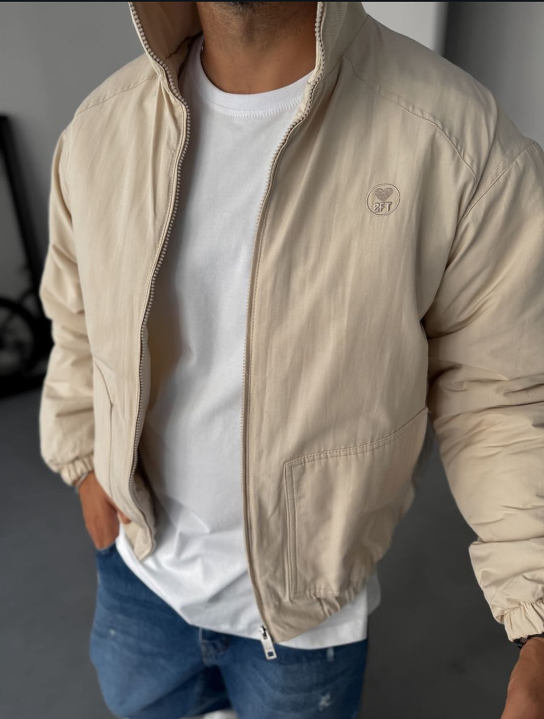 Stone bomber jacket / beige- 0055