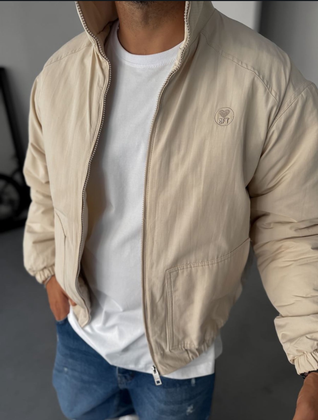 Stone bomber jacket / beige- 0055