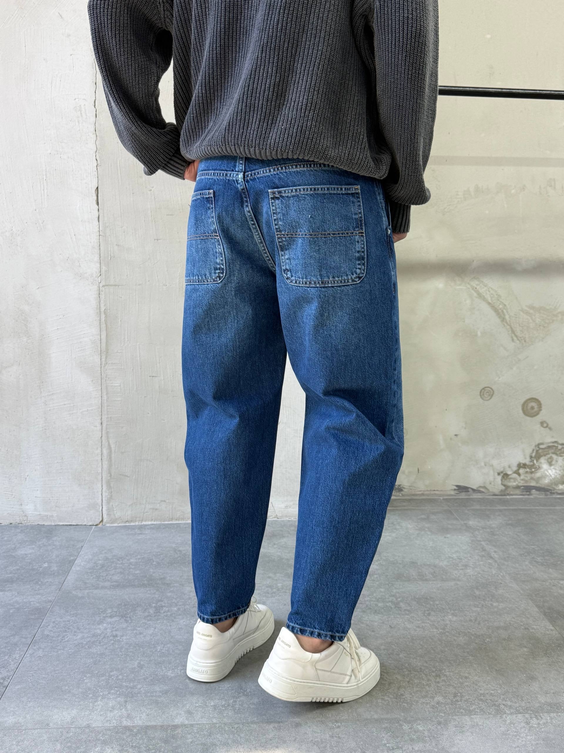 Relaxed Fit Washed Jeans – Mid Blue - mom fit - 3285 - k2