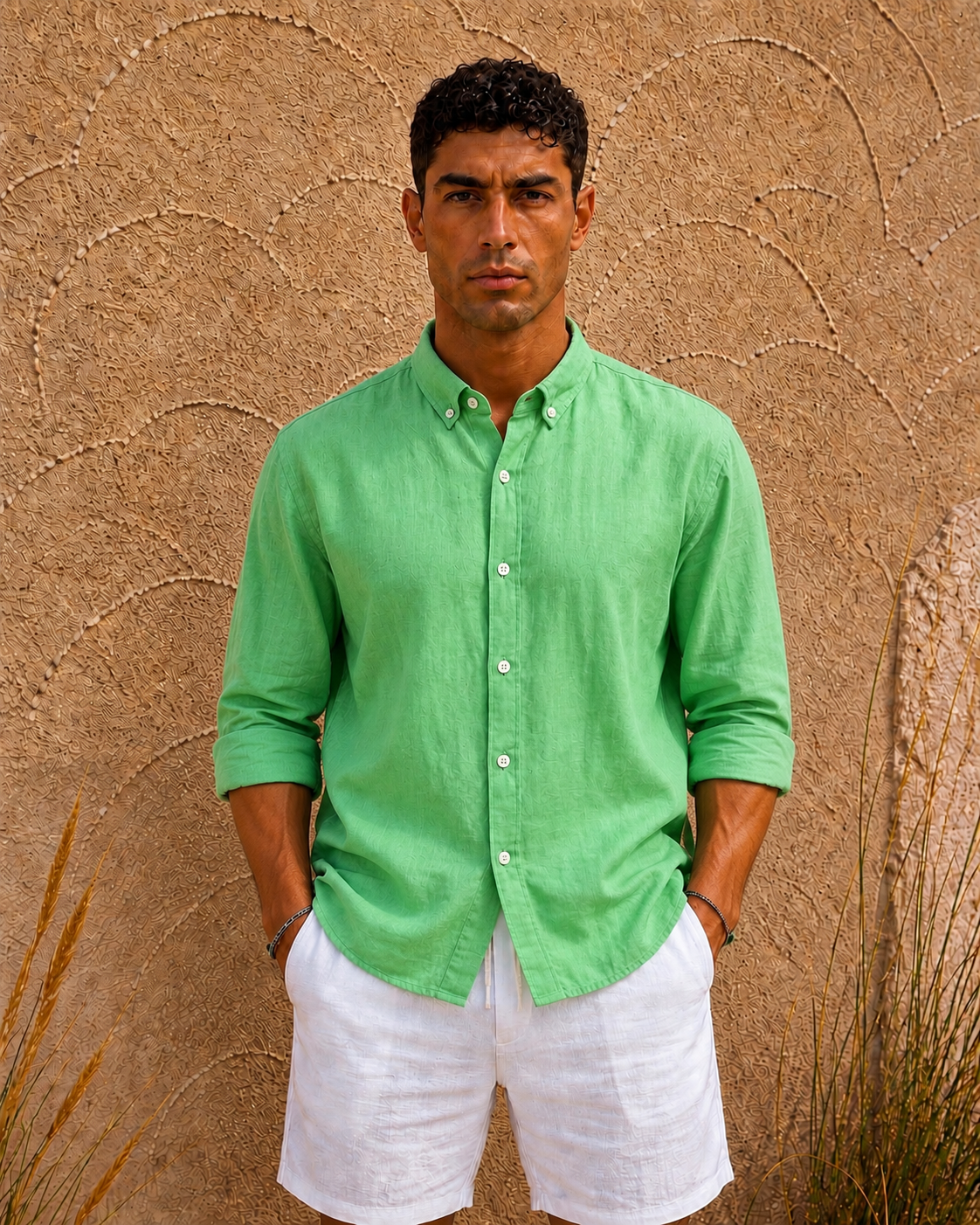 Linen Relaxed Shirt – light green 0124