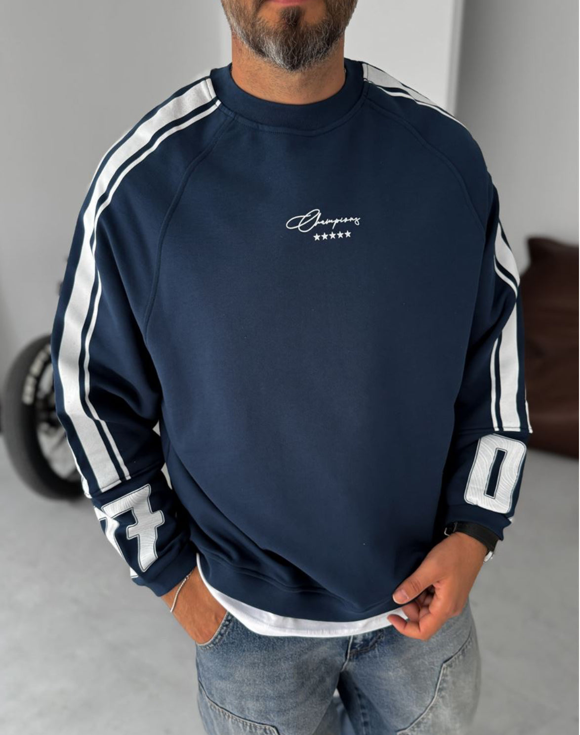 Cotton- sweatshirt/ navy blue 0052