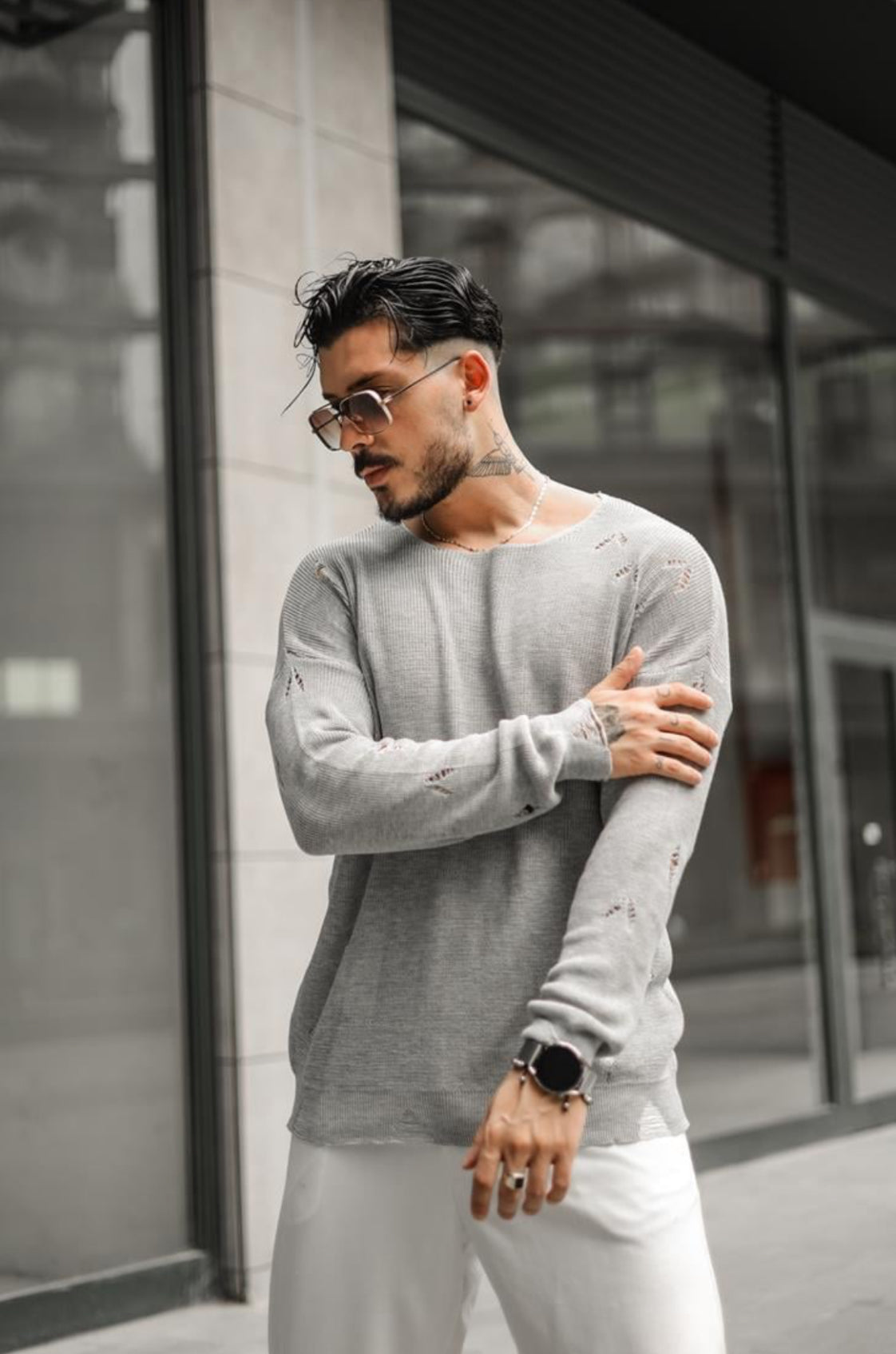 Knitwear oversized shirt - 0064