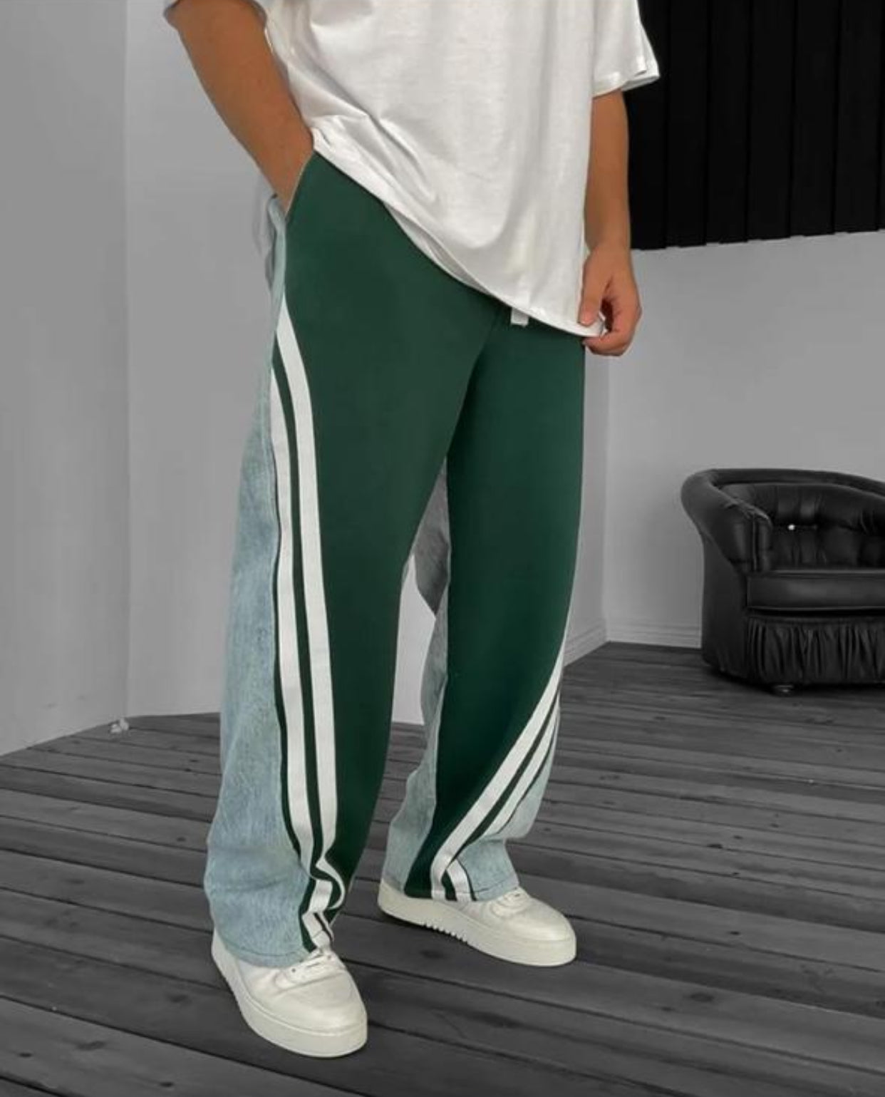 Jean - cotton wide legs pants - R 008