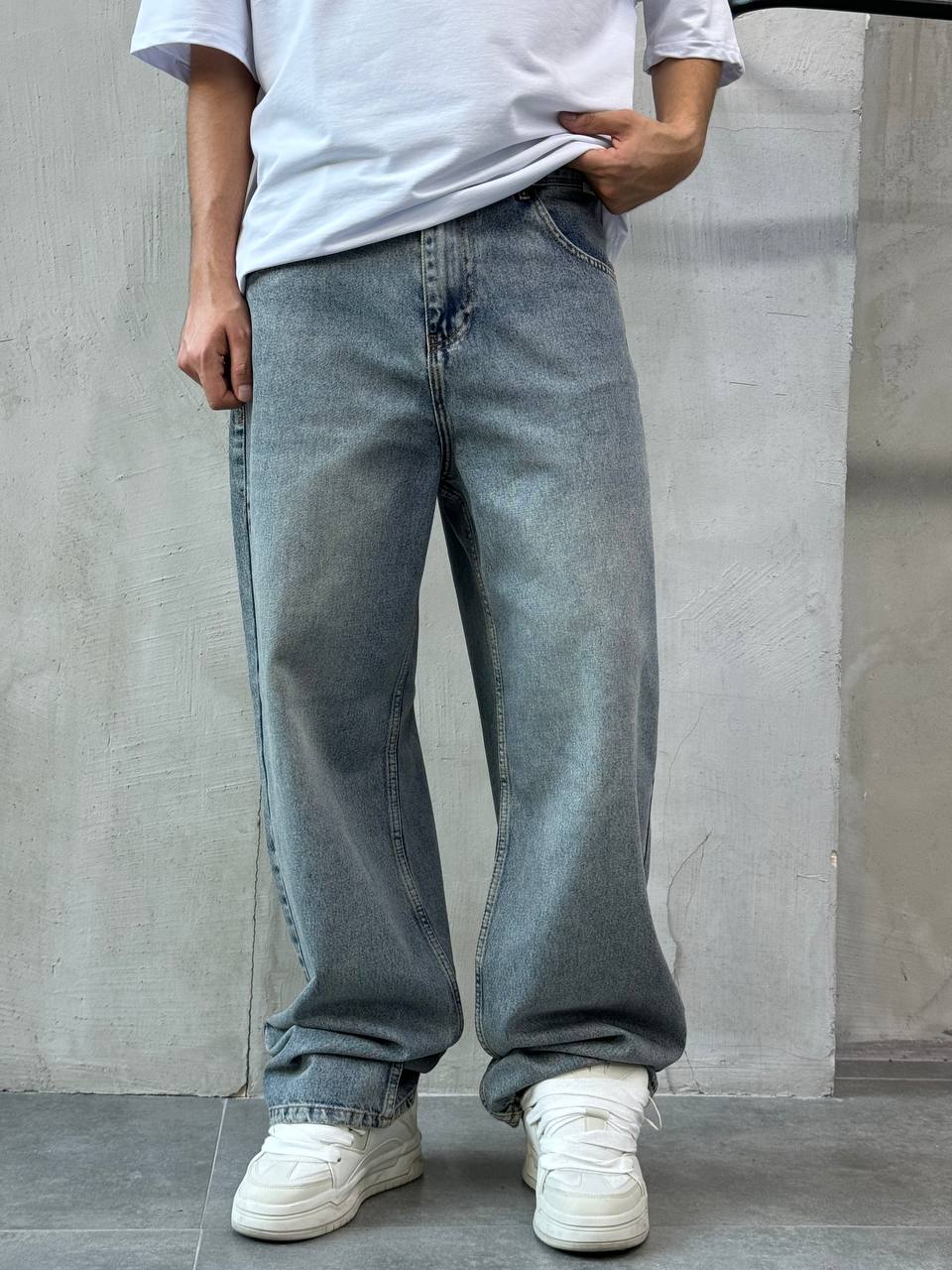 Vintage Washed Straight-Leg Jeans – Grey Blue 0081 / 3020/k27