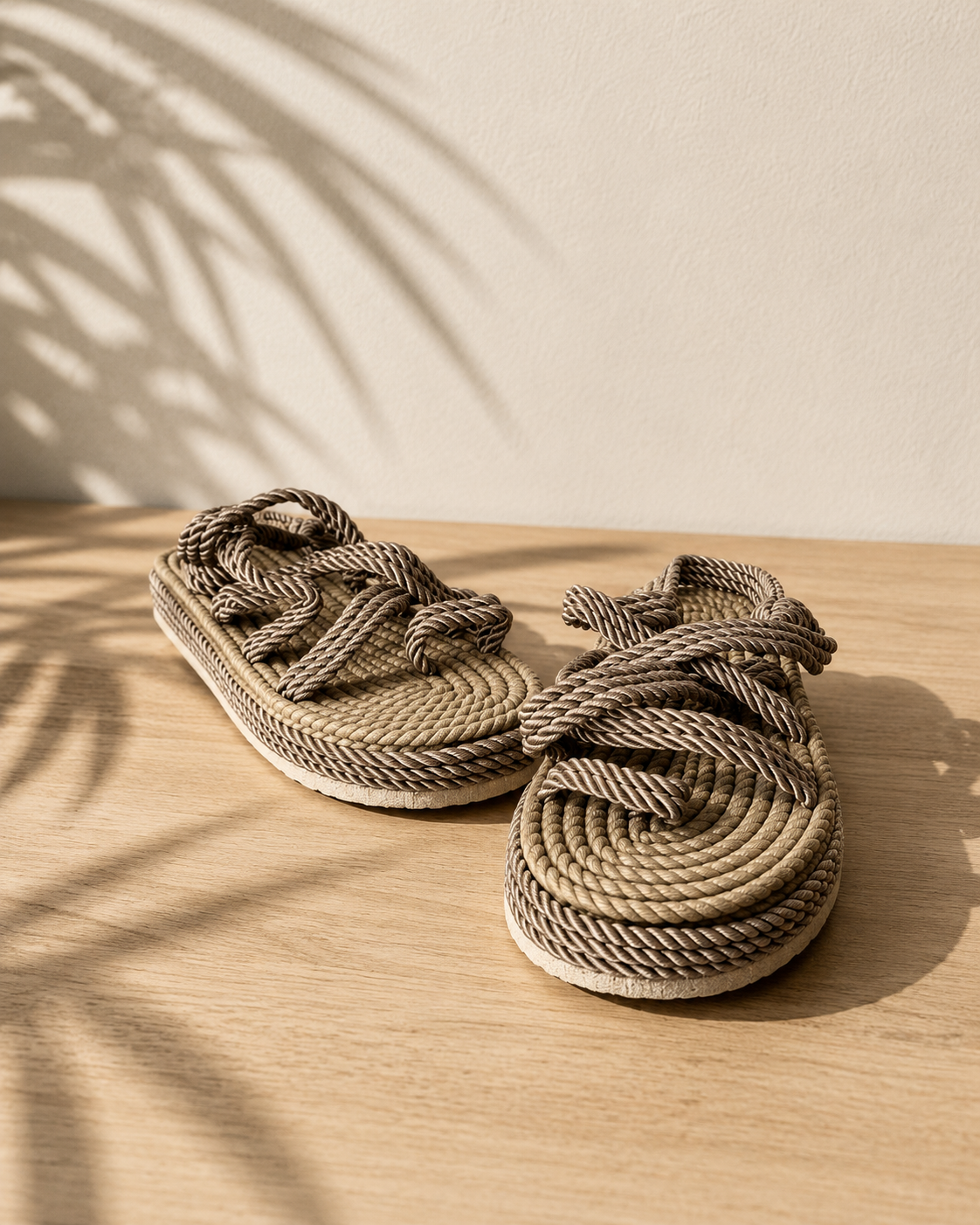 Rope Strap Summer Sandals – Beige /0028