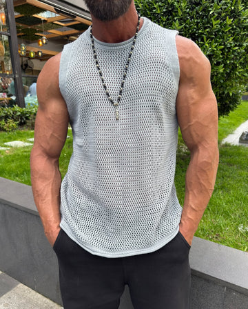 Cotton sleeveless - light gray  - 0014