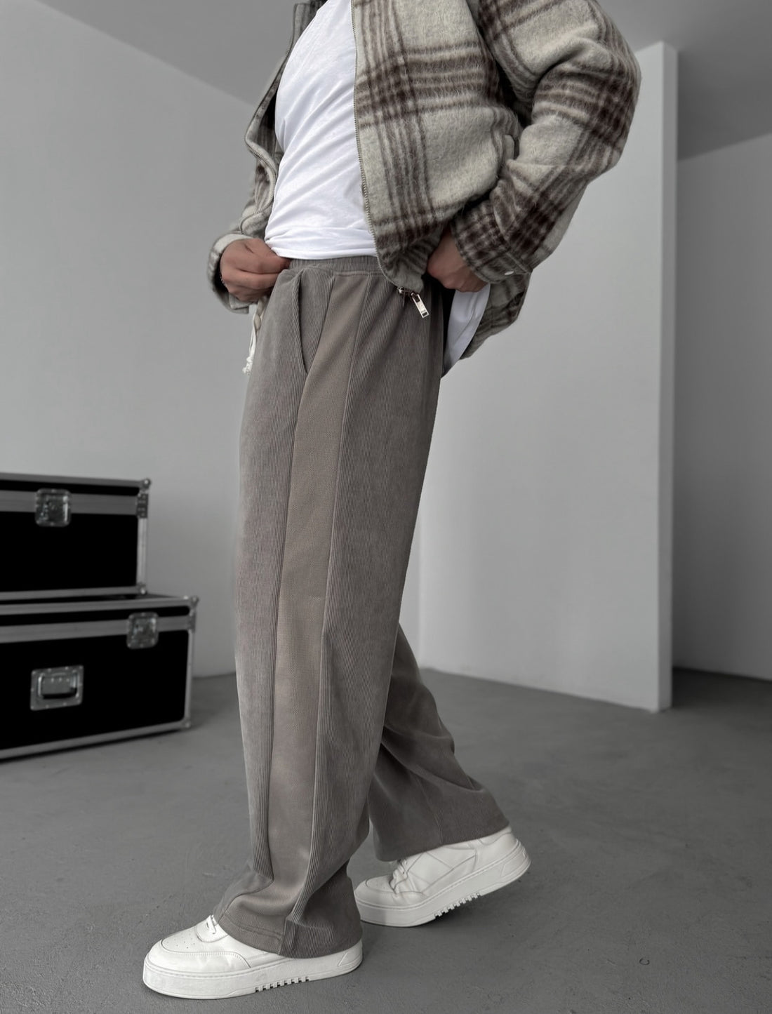 Velvet cotton pants - coffee  0094