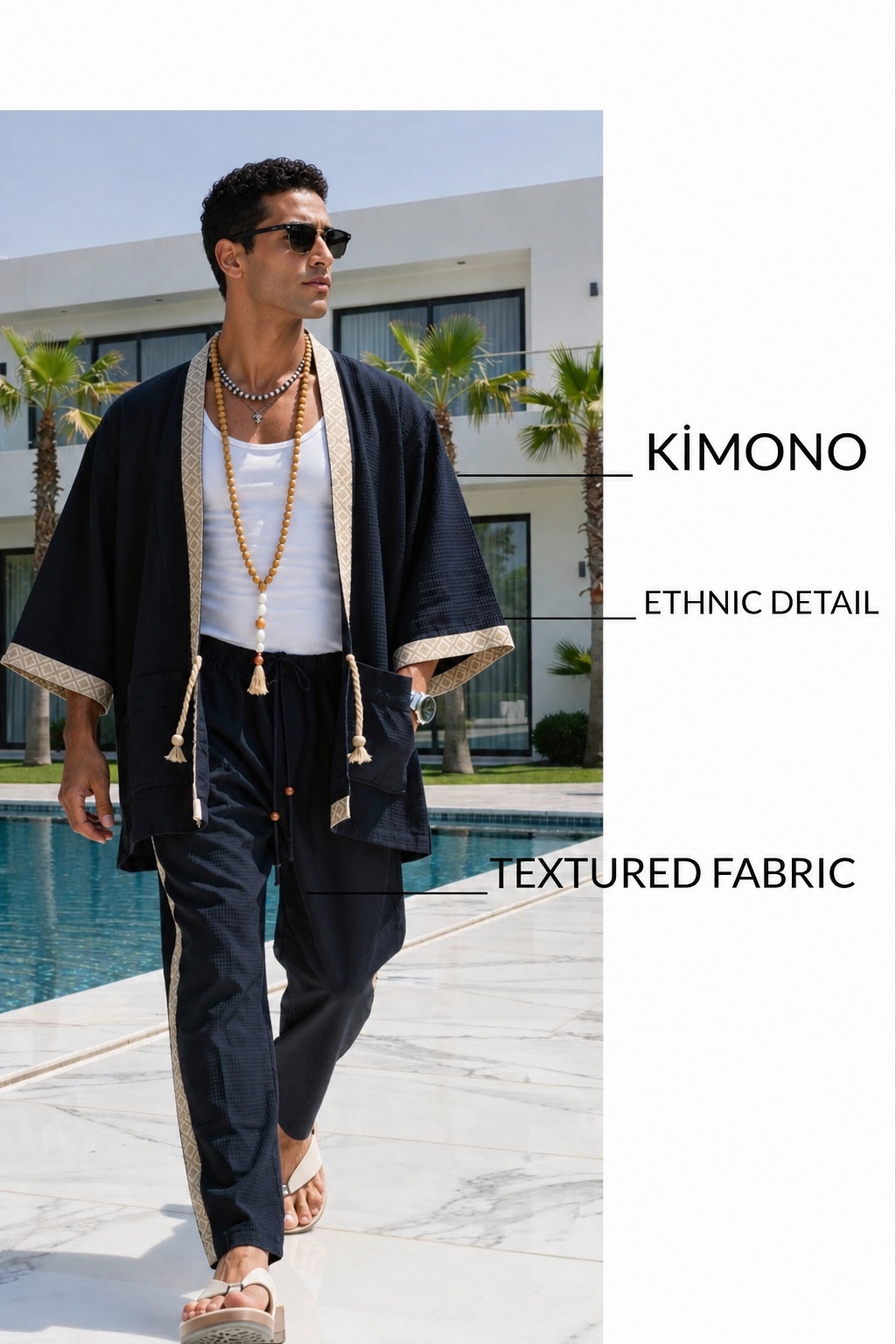 Textured Kimono Set – Black Edition 0200