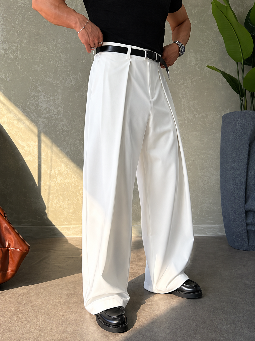 Wide Leg Trousers - 0208 / white
