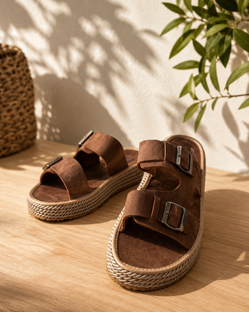 Coastal Buckle Slipper /  0227 / brown