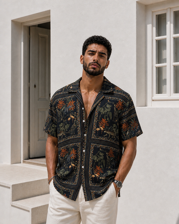 Safari Luxe Print Shirt – Midnight Edition - 0189