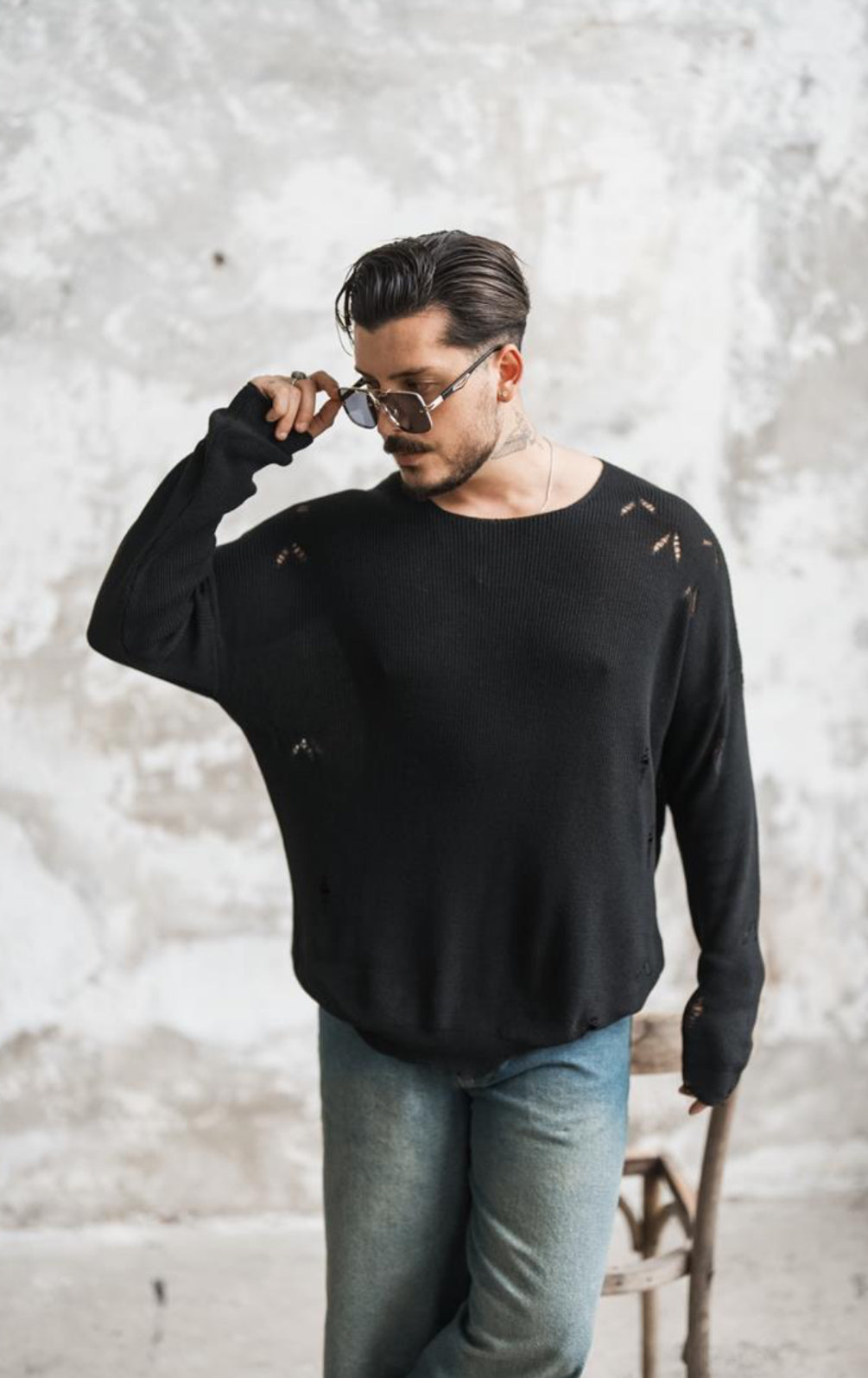 Knitwear oversized shirt - 0064