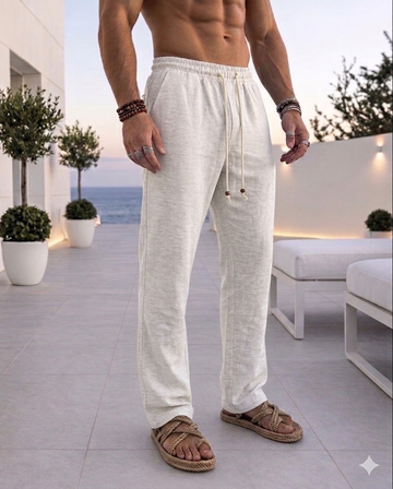 Relaxed Linen Jogger Pants – beige 0121