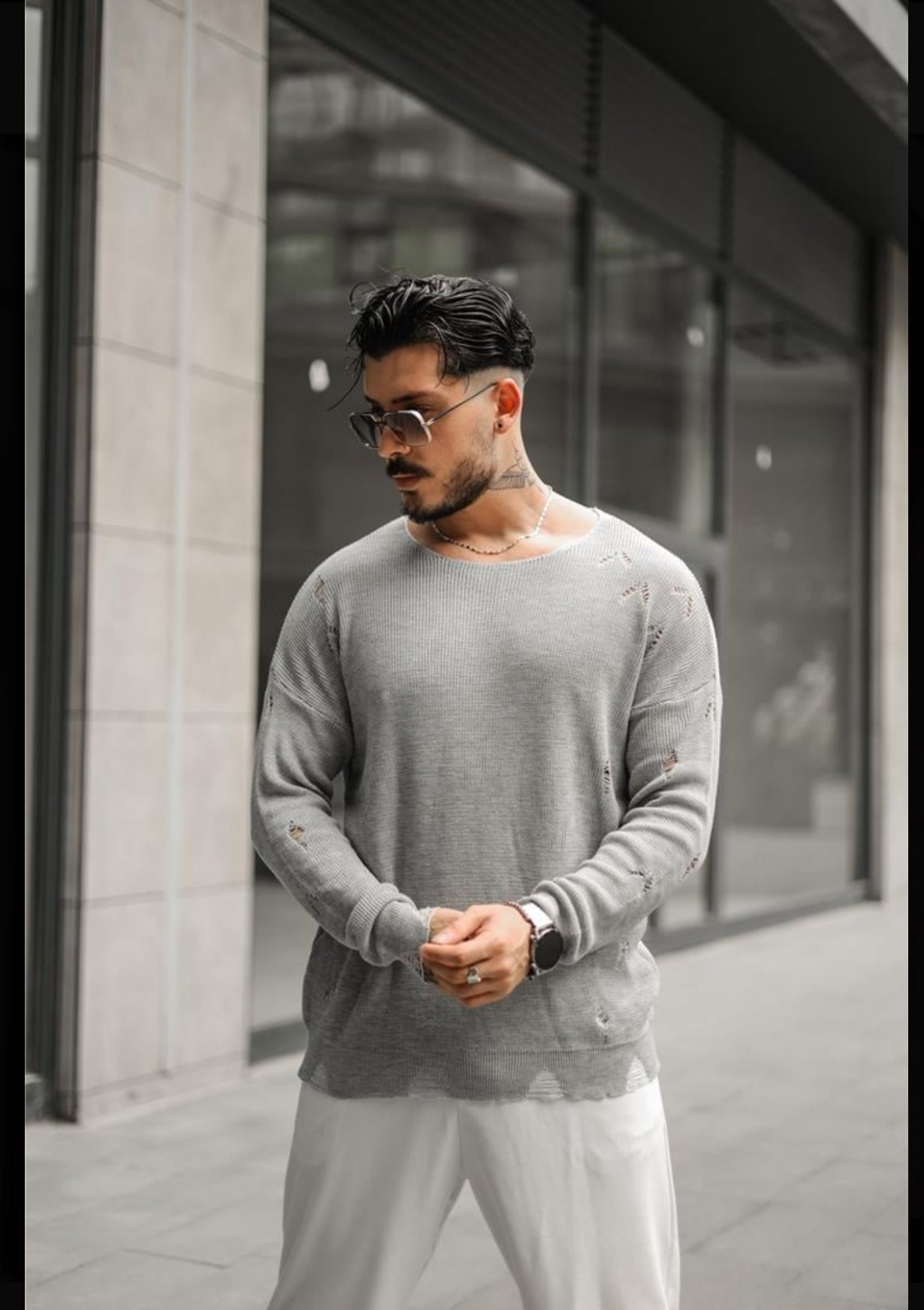 Knitwear oversized shirt - 0064