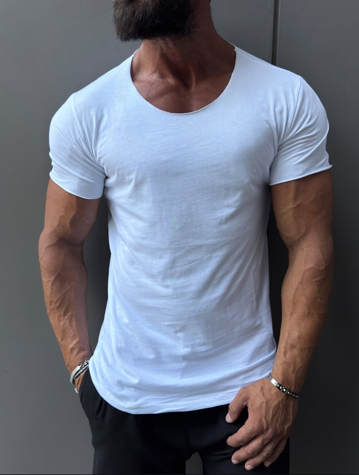 Slim fit shirt round neck - 0030