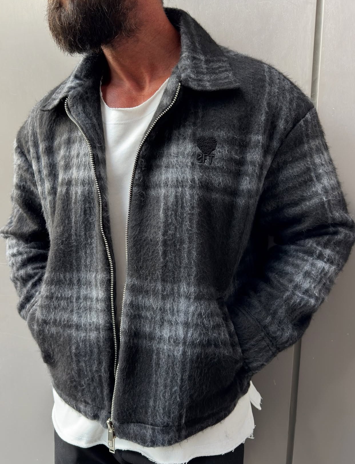 vintage cashmere jacket / black - 0054