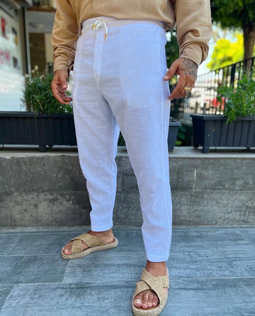Linen Summer Pants – white 0139