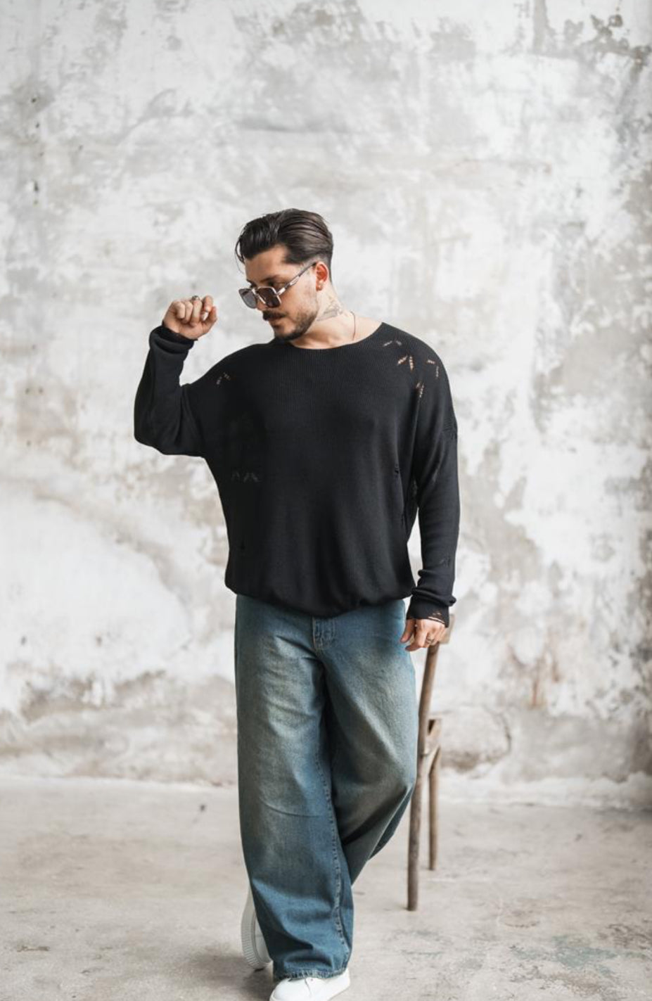 Knitwear oversized shirt - 0064