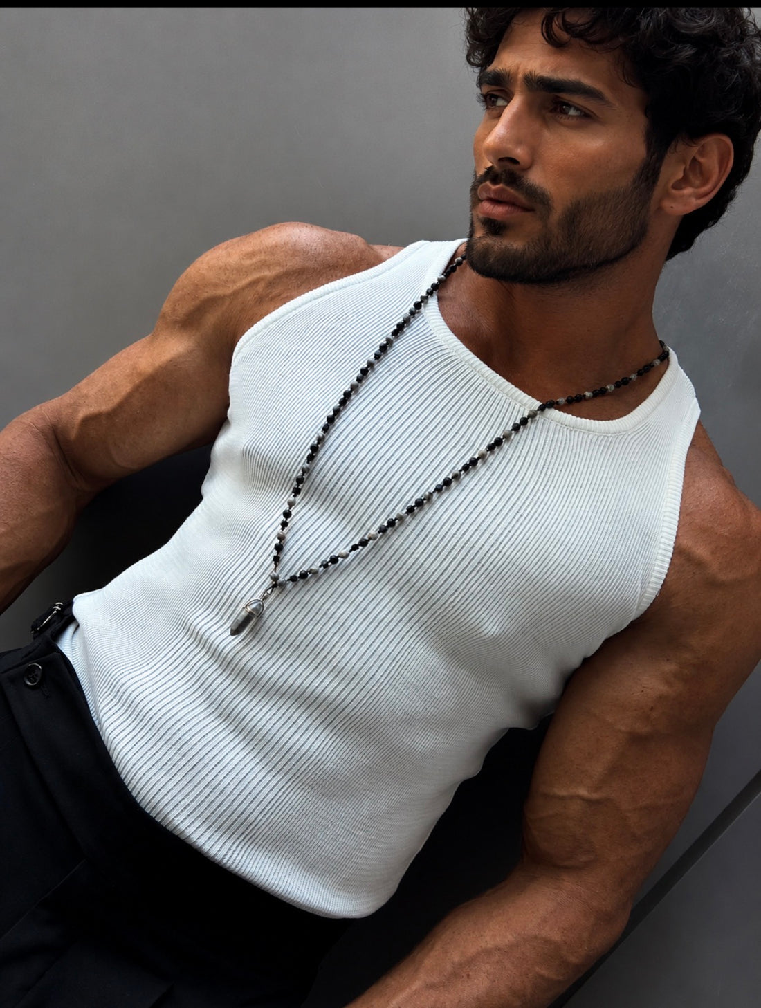 Cotton -Lycra  tanktop - offwhite  0039