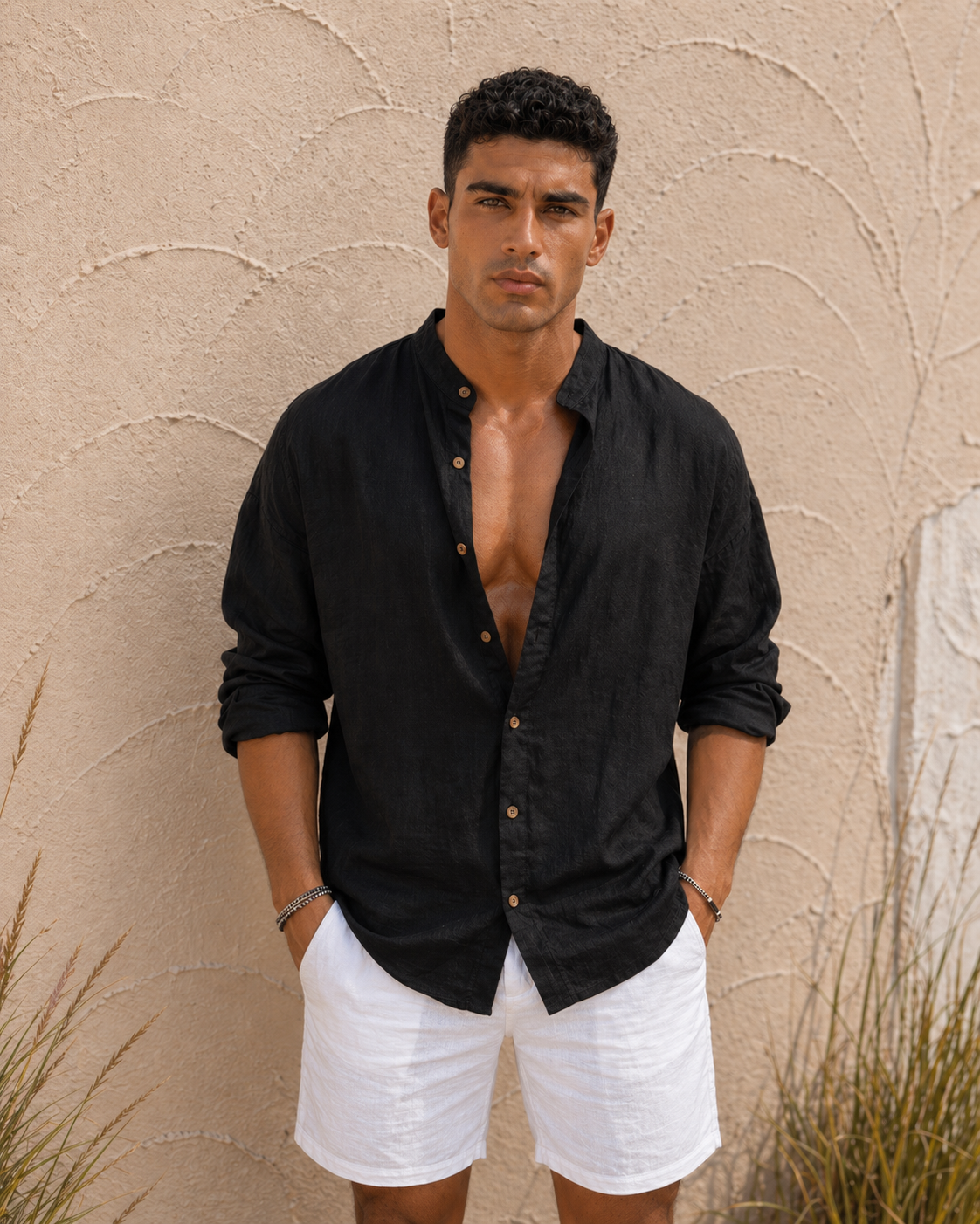 Linen Summer Shirt – black / 0210