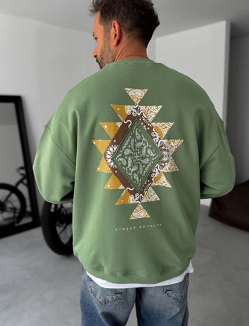 Cotton-sweatshirt / green 0051