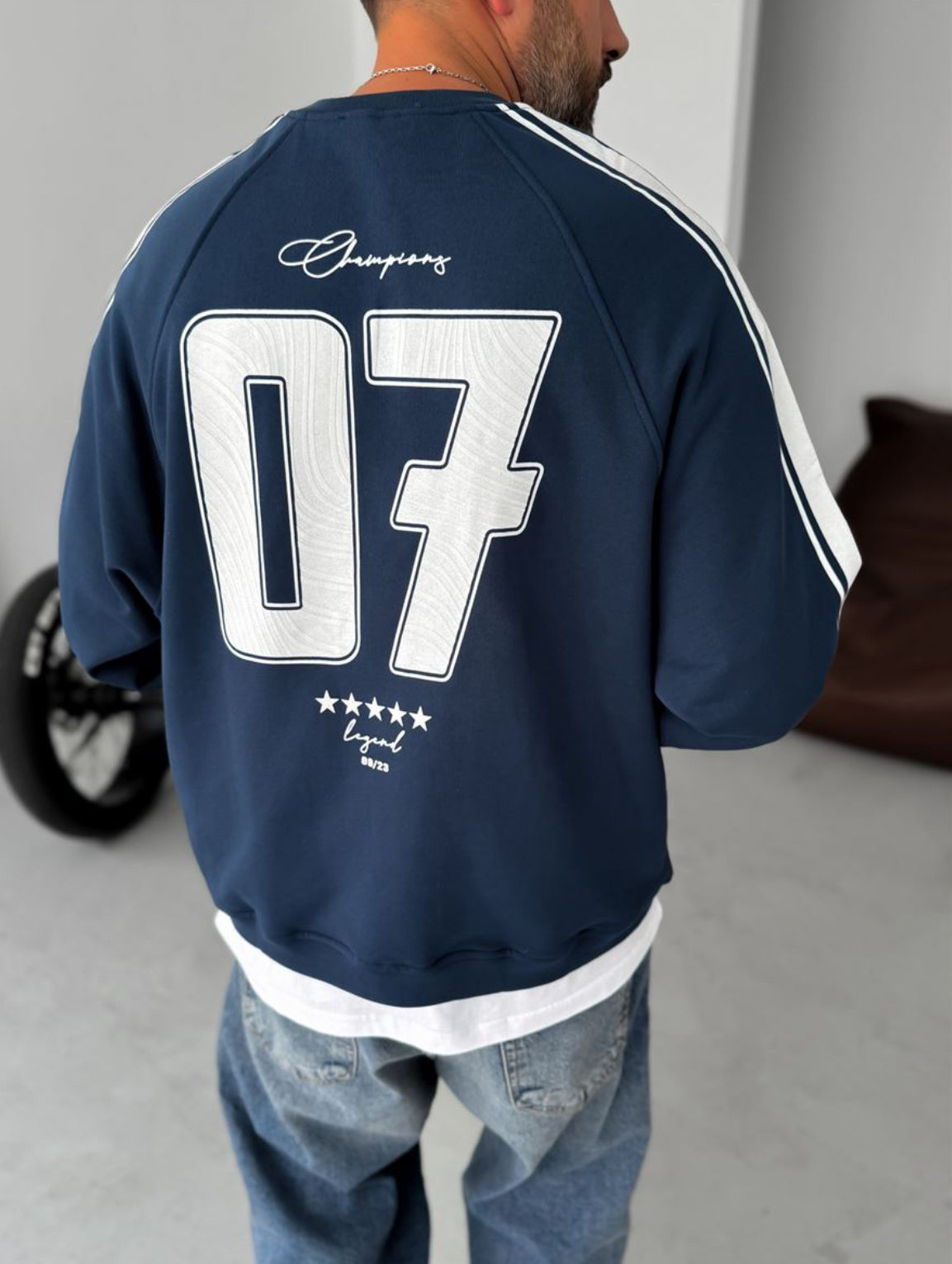 Cotton- sweatshirt/ navy blue 0052