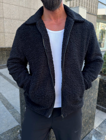 Plush jacket  - black 0085