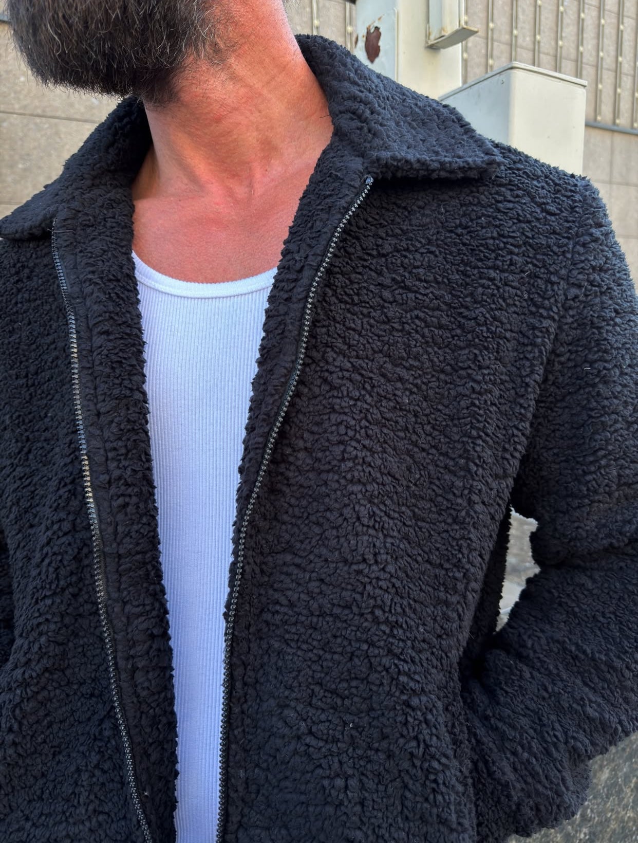 Plush jacket  - black 0085