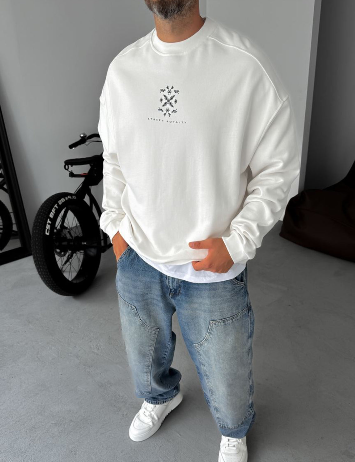 Cotton - sweatshirt / white 0051