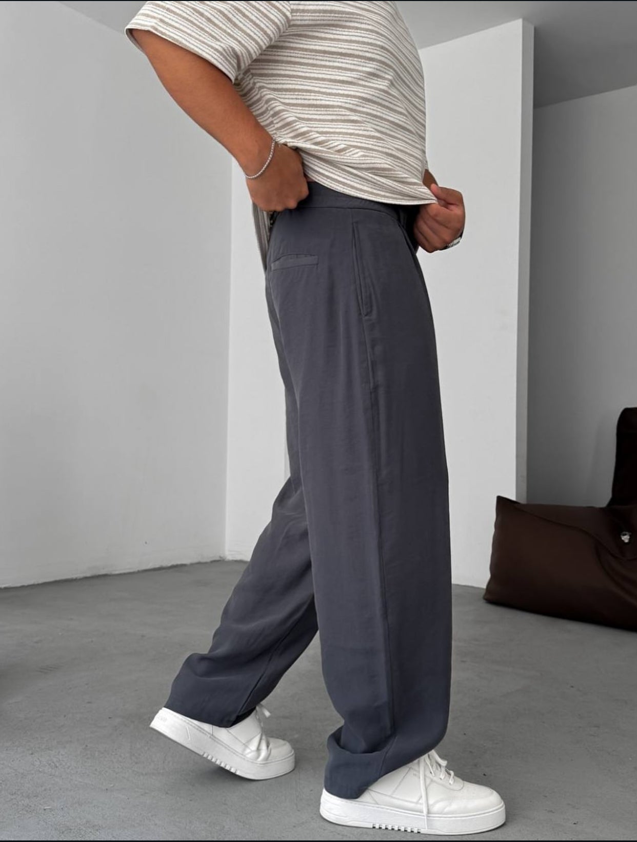 Relaxed pants - gray 0066