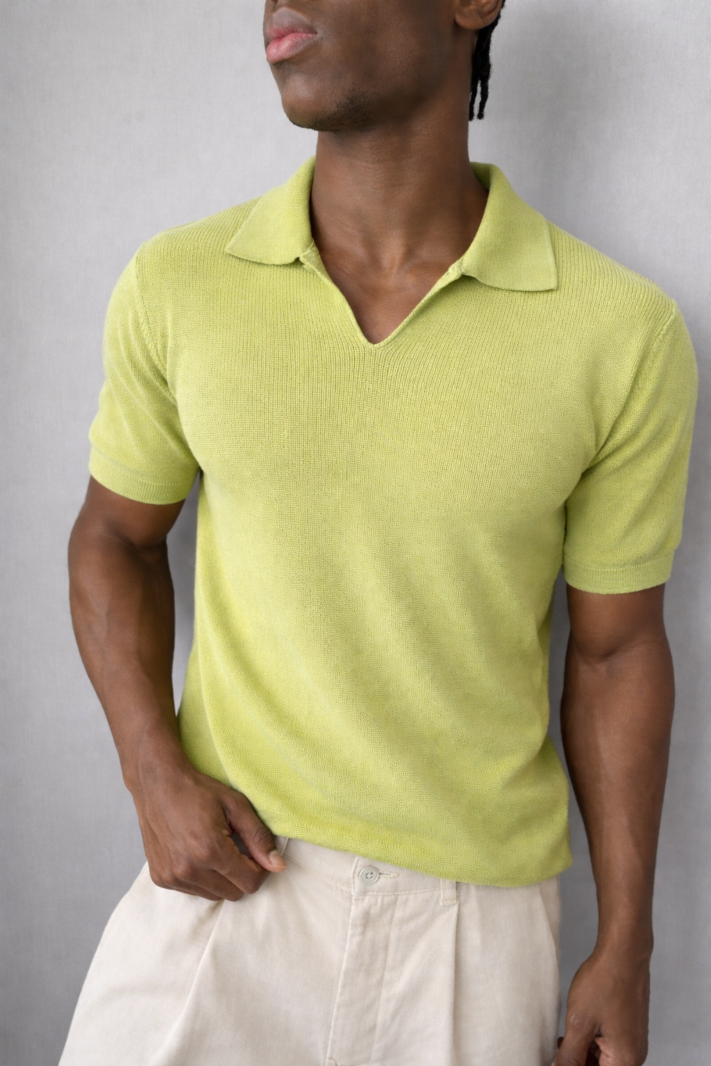 Premium Knit Polo – Olive Green - 0206
