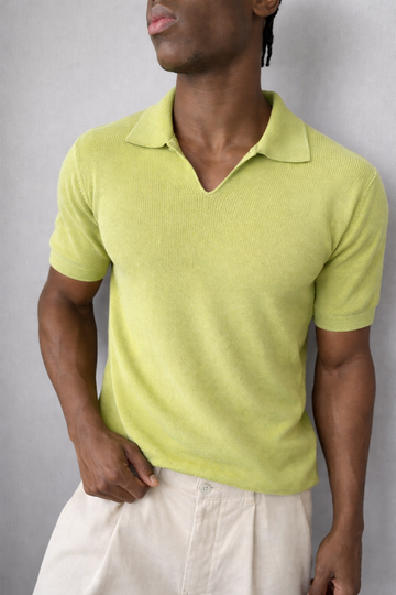 Premium Knit Polo – Olive Green - 0206