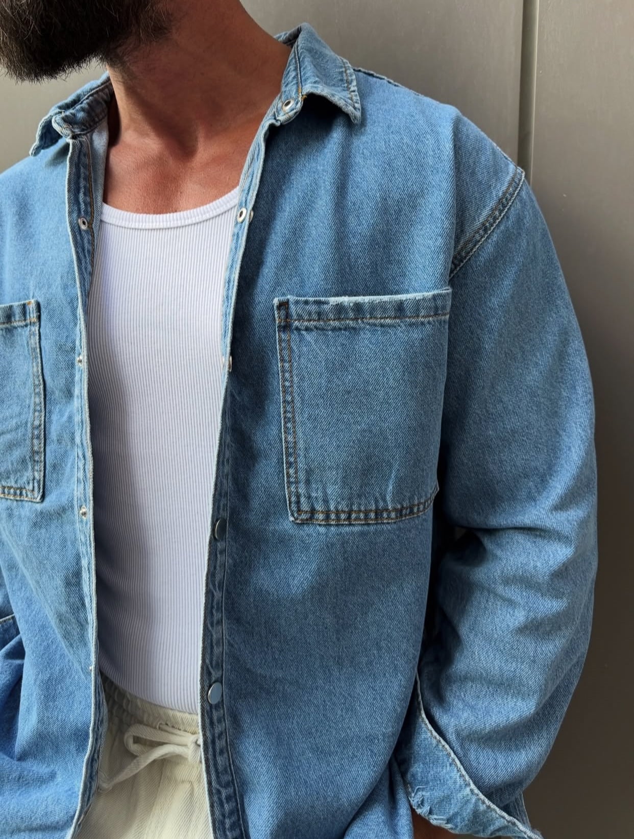 Men denim shirt - blue  0069