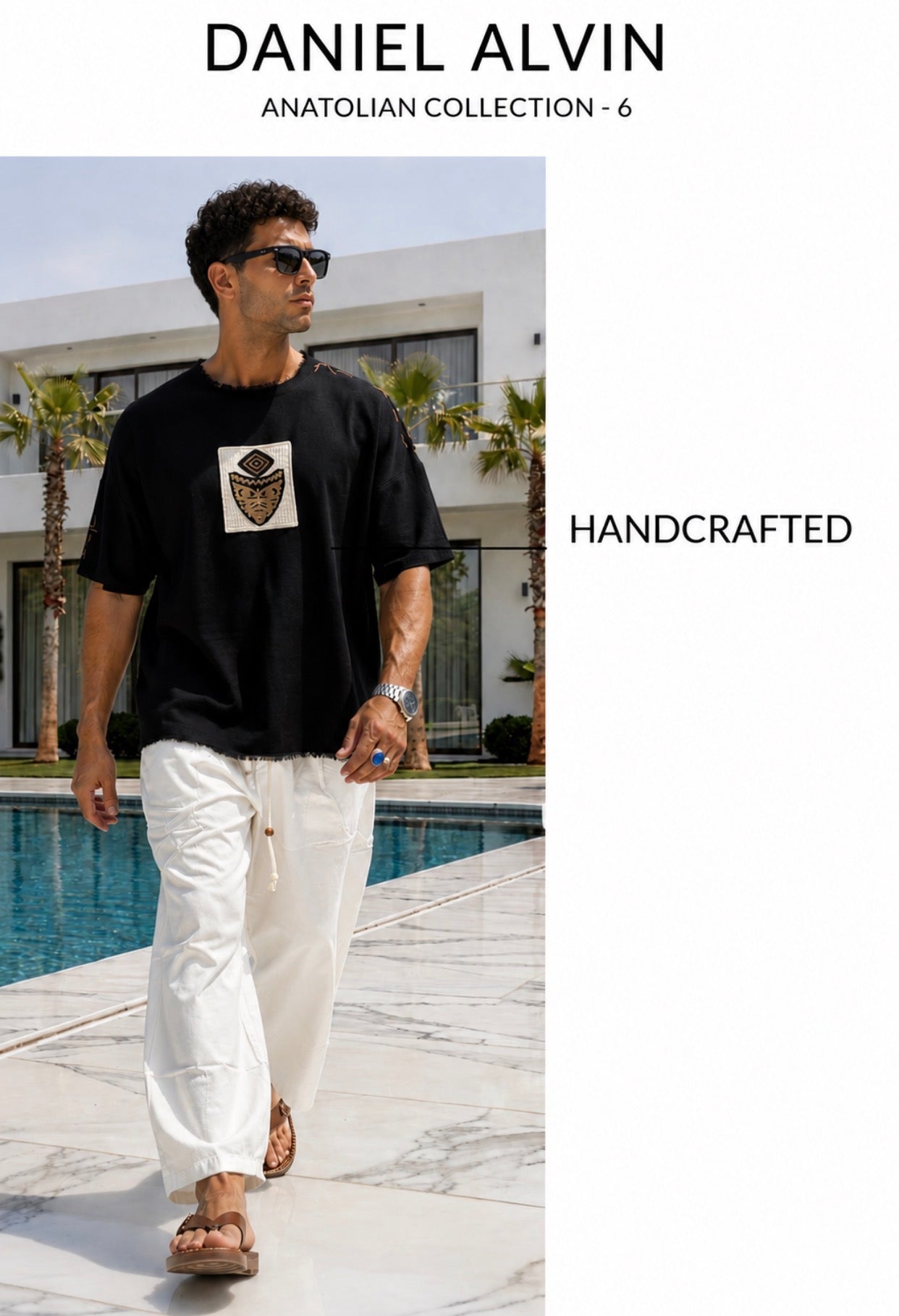 Embroidered Textured T-Shirt – Black Edition 0201