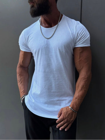 Premium Fitted Crew Neck T-Shirt – white - 0156