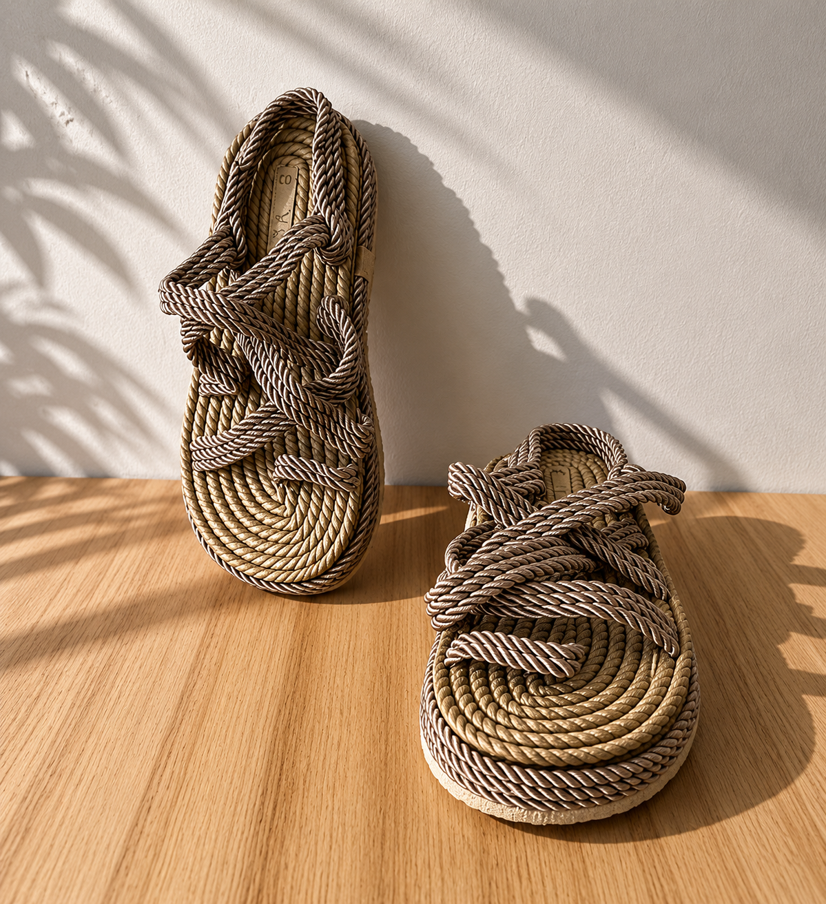 Rope Strap Summer Sandals – Beige /0028
