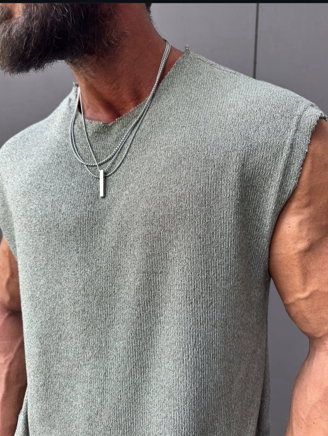 Cotton sleeveless shirt - 0013 - mint green