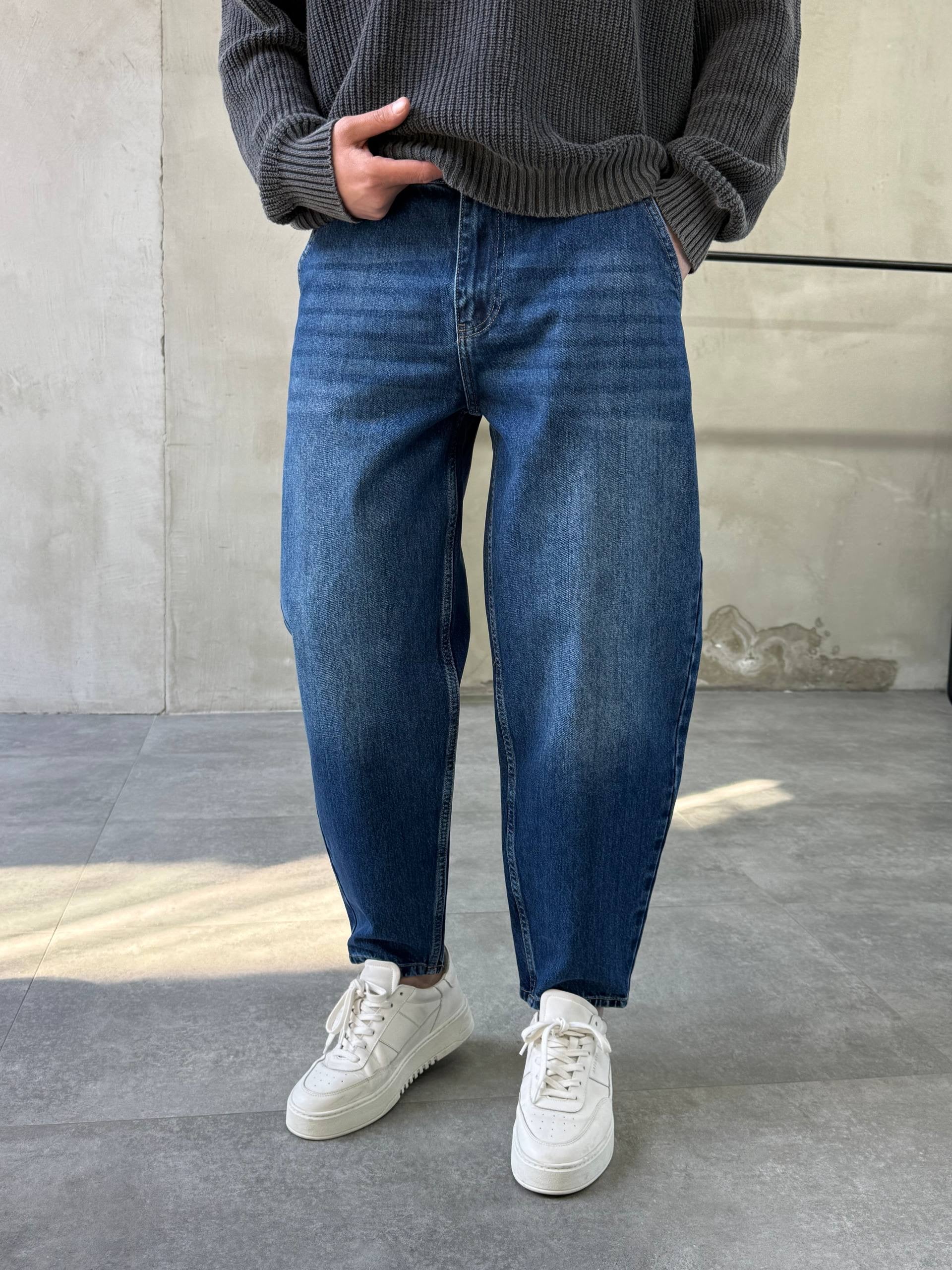 Relaxed Fit Washed Jeans – Mid Blue - mom fit - 3285 - k2